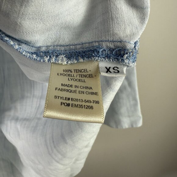 Bella Dahl 100% Tencel Lyocell Button Down Shirt XS Light Blue Soft Chambray - Picture 7 of 8